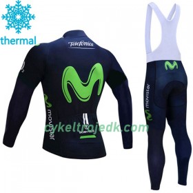 Cykeltøj Langærmet Vinter + Bib Cykelbukser 2017 Movistar Team N001